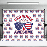 Lofaris Red White Awesome Sunglass Independence Day Backdrop
